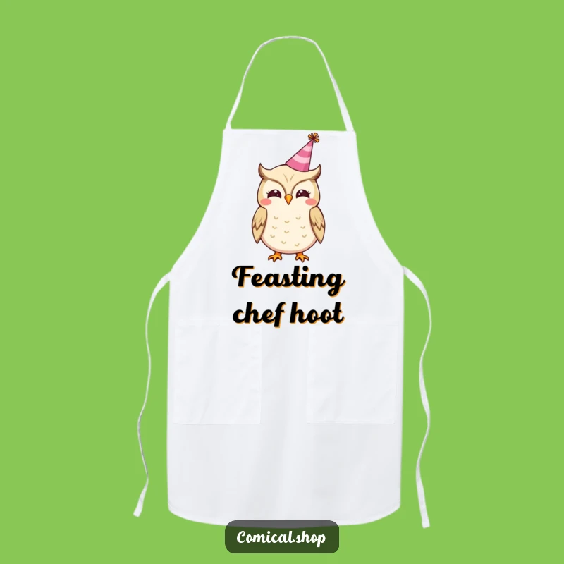 Funny Owl Party Apron - Festive Kitchen Gear, Perfect Celebrate Funny Gift
