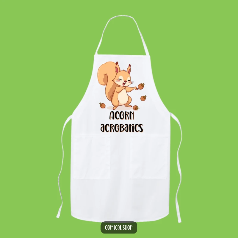 Funny Squirrel Acorn Juggling Apron - Chef's Hilarious Kitchen Gift!
