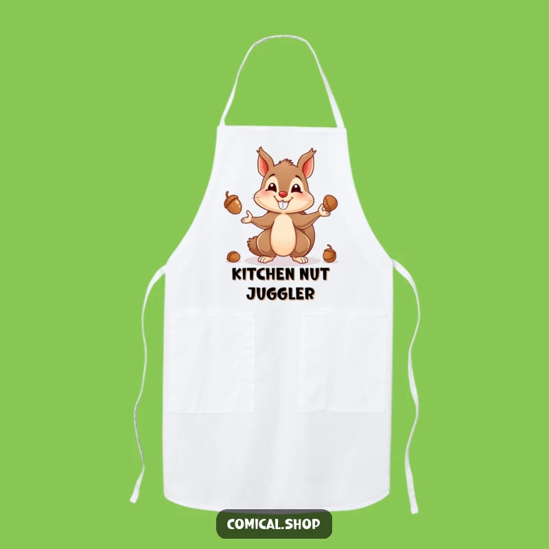 Tackle your kitchen tasks with playful flair in this funny apron. The juggling squirrel adds a whimsical touch to your cooking adventures.