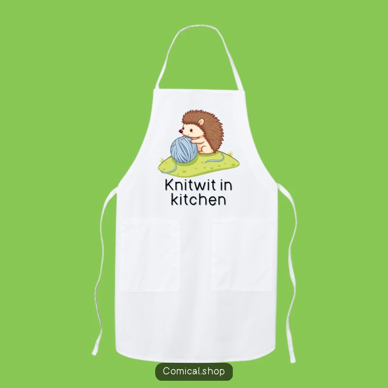 Funny Hedgehog Yarn Apron - Crafty Kitchen Gear, Perfect Cozy Funny Gift