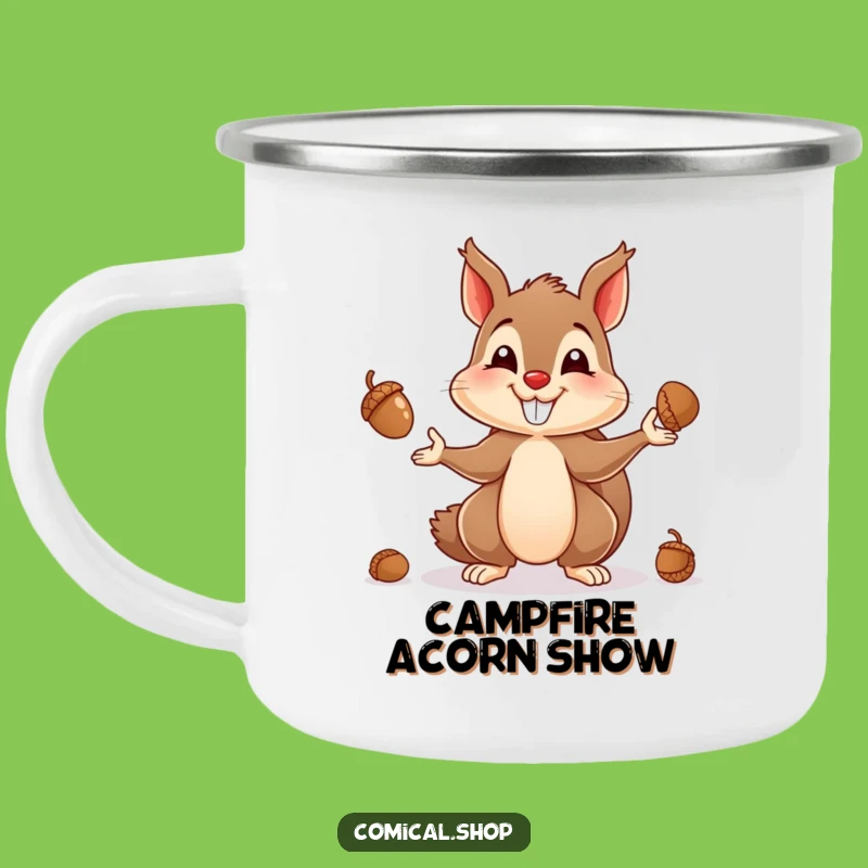 Funny Squirrel Juggling Camping Mug - Outdoor Nutty Fun Beverage Holder, Funny Gift