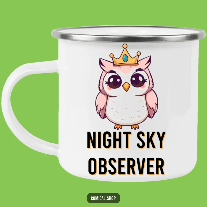 Funny Owl Crown Camping Mug: Durable Giggling Bird Cup, Great Funny Gift for Outdoors