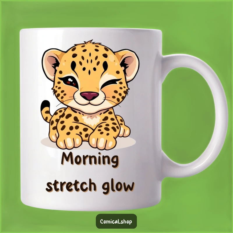 Funny Cheetah Cub Wink Mug: Cool Cat Vibes and Playful Charm Gift