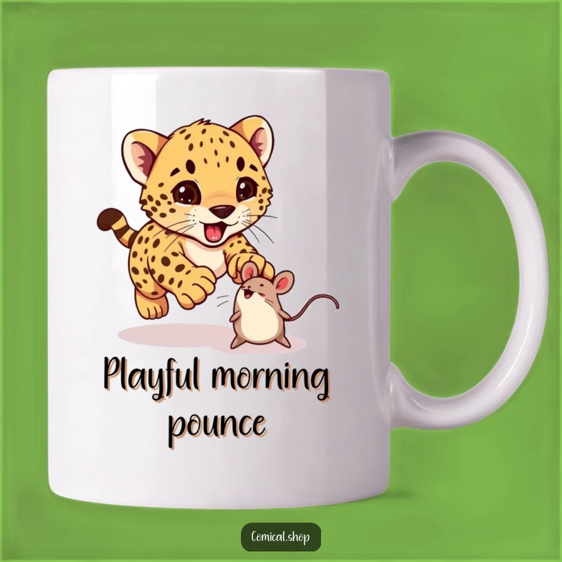 Funny Cheetah Cub Mug: Playful Pounce for a Hilarious Gift