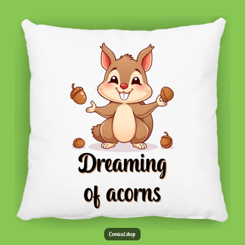 Funny Squirrel Juggling Pillow - Cozy Acorn Toss Cushion, Adorable Funny Gift