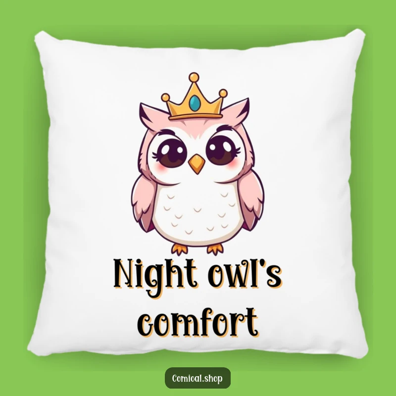 Funny Owl Crown Pillow: Soft Giggling Bird Cushion, Cozy Funny Gift for Comfort