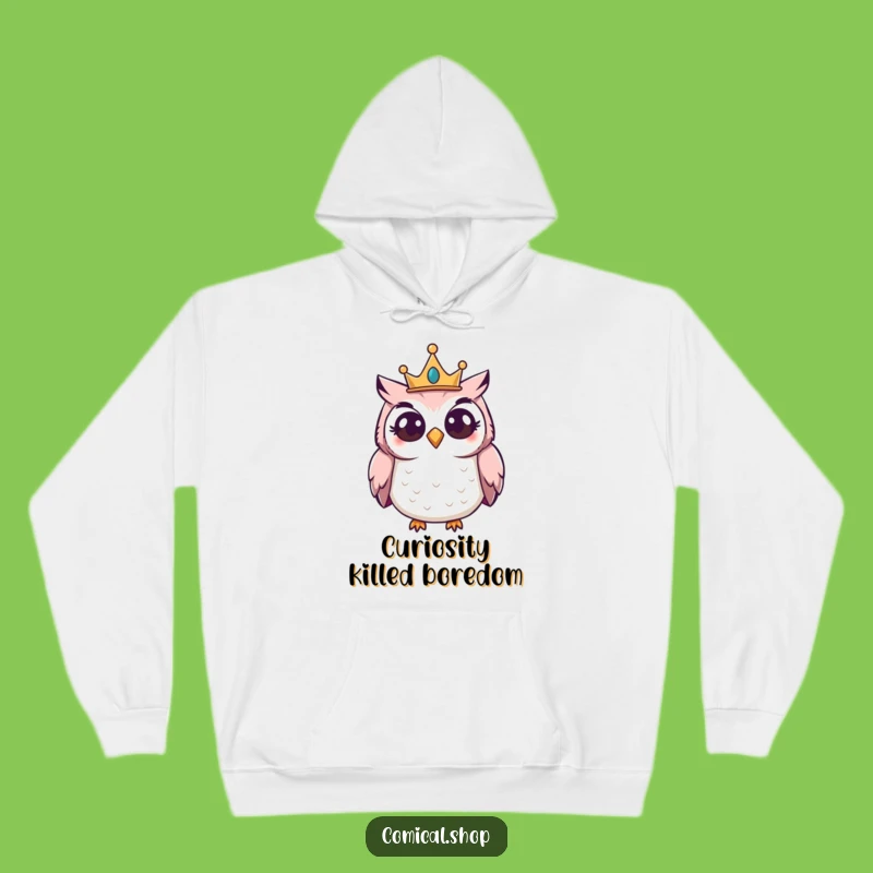 Funny Owl Crown Hoodie: Cozy Giggling Bird Sweatshirt, Warm Funny Gift for Night Owls