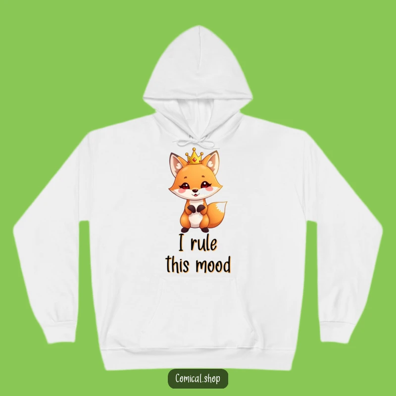 Funny Fox Crown Hoodie: Cozy Royal Fox Sweatshirt, Warm Funny Gift for Arctic Lovers
