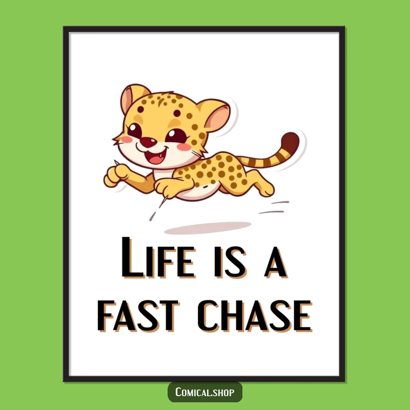 Free Printable Wall Art: Graceful Cheetah - Dynamic & Funny Downloadable Decor