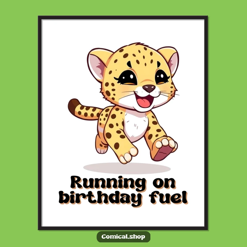 Funny Free Printable Wall Art: Cheetah Cub Running Downloadable Decor!