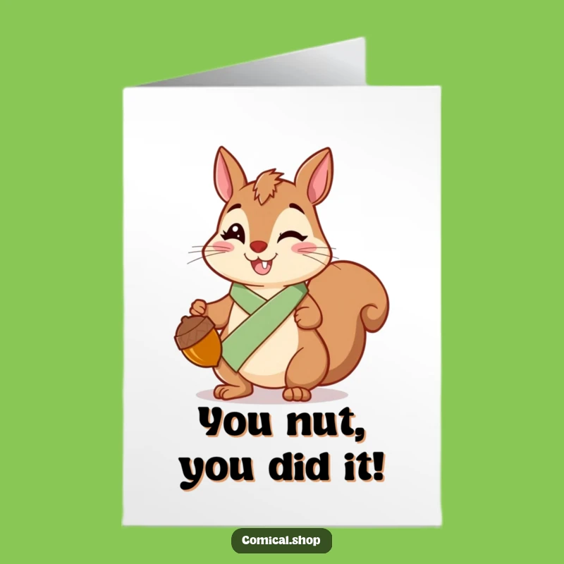 Celebrate their success with a nutty twist using this Free Printable card, featuring a sash-wearing squirrel. This easy Print at Home design is a fun way to acknowledge their achievement.