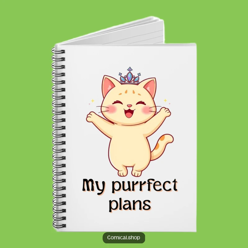 Funny Cat Tiara Notebook: Graceful Feline Journal, Perfect Funny Gift for Dreamers