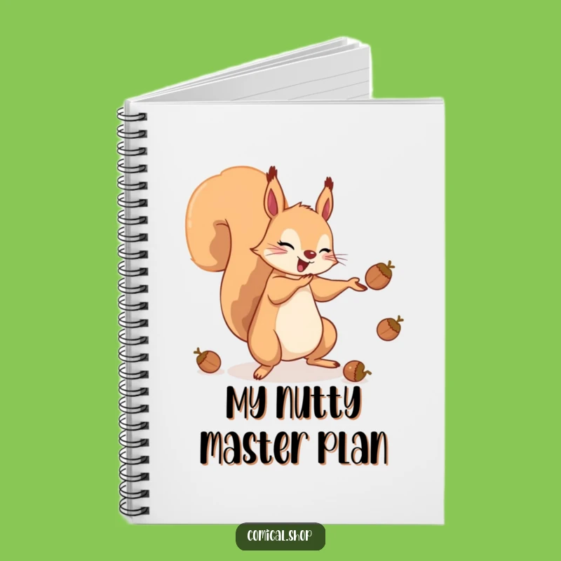 Funny Squirrel Acorn Juggling Notebook - Jot Down Fun Ideas Gift!