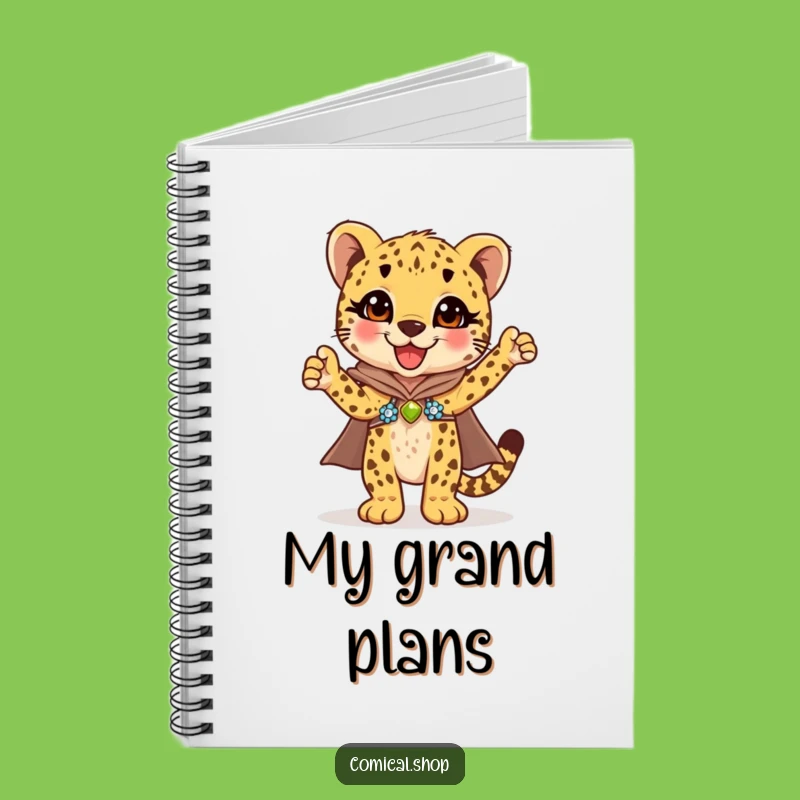 Funny Cheetah Cub Cape Notebook: Creative & Sparkly Gift for Writers