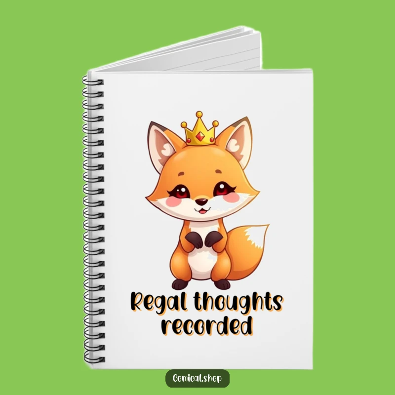 Funny Fox Crown Notebook: Royal Fox Journal, Ideal Funny Gift for Writers & Dreamers