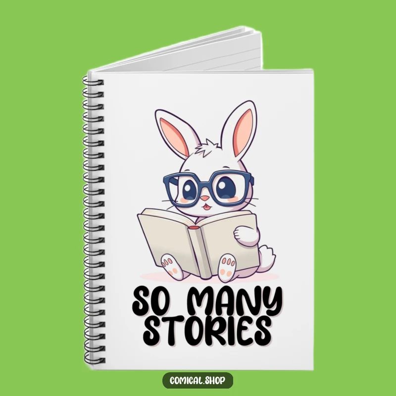 Funny Bunny Reading Notebook - Cute Glasses Journal for Book Lovers, Great Funny Gift