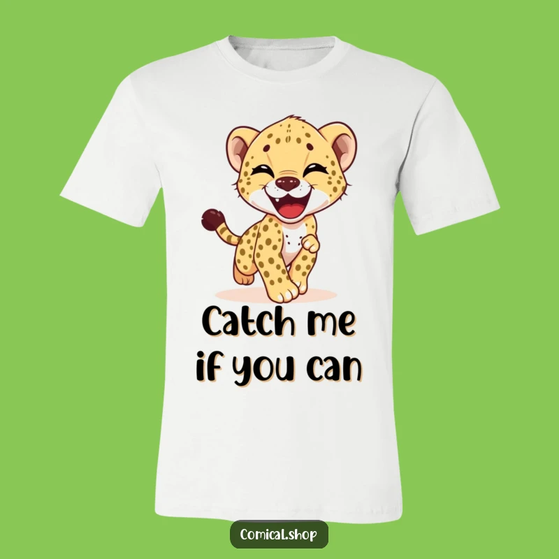 Funny Cheetah Cub Giggling Tee - Hilarious Animal Shirt for Laughs