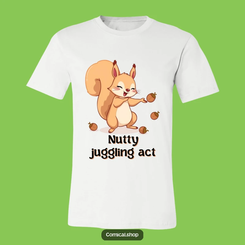 Funny Squirrel Acorn Juggling T-Shirt - Hilarious Animal Tee Gift!