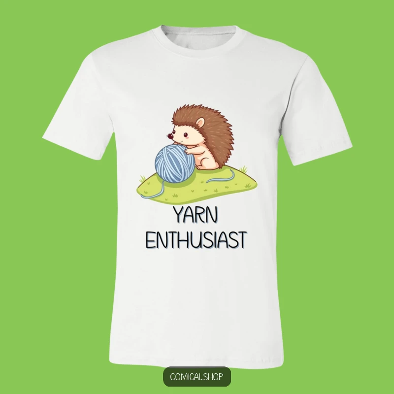 Funny Hedgehog Yarn T-Shirt - Cozy Rolling Tee, Perfect Whimsical Funny Gift