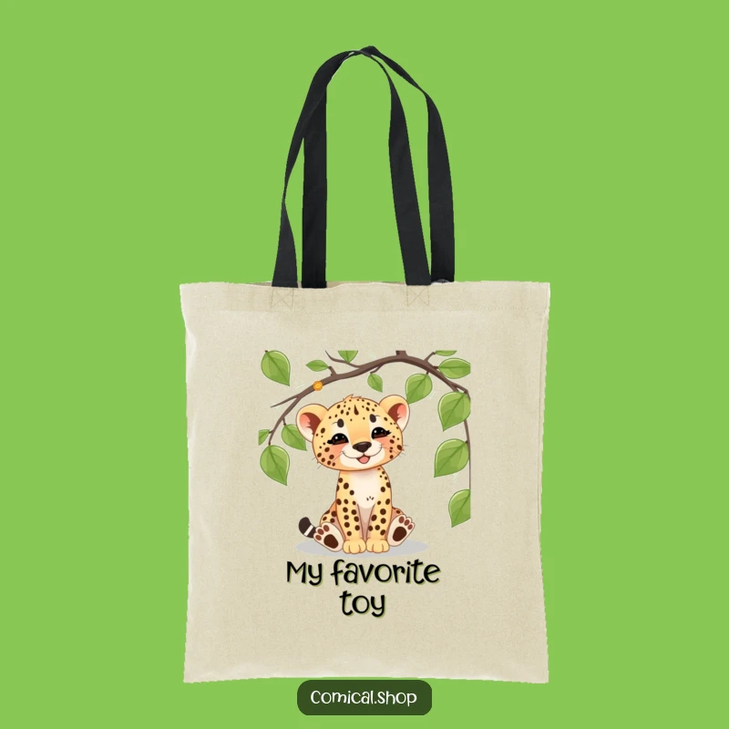 Funny Cheetah Cub Vine Tote Bag: Carry Your Wild Side