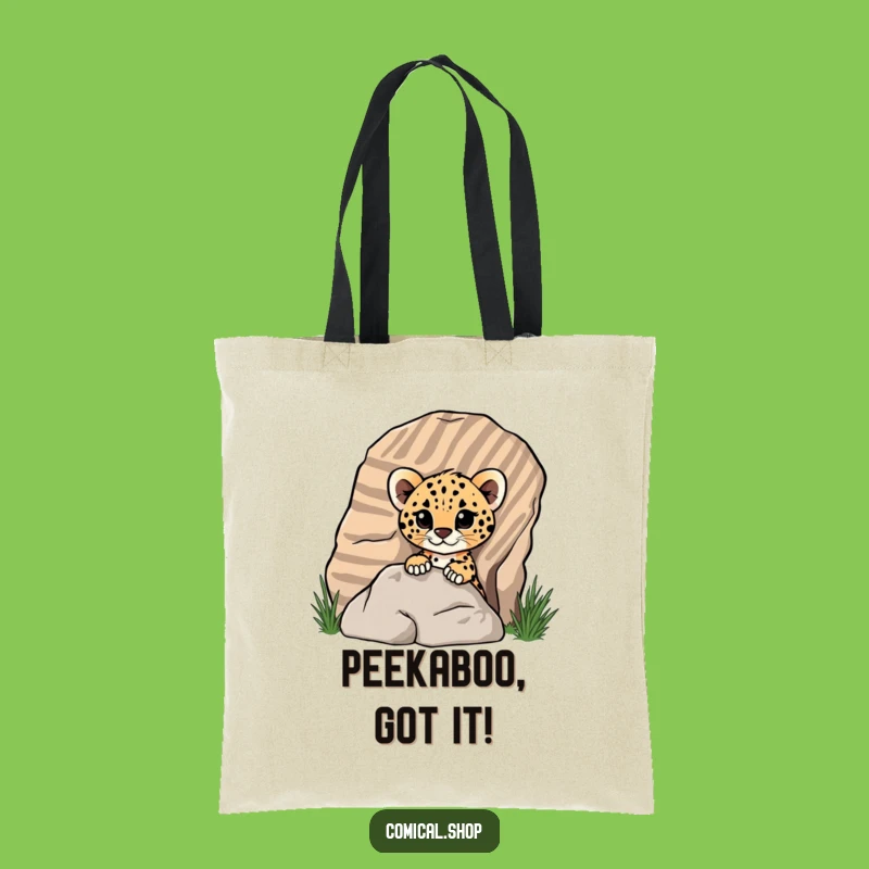 Funny Cheetah Cub Tote Bag - Stylish and Humorous Grocery Hauler Gift